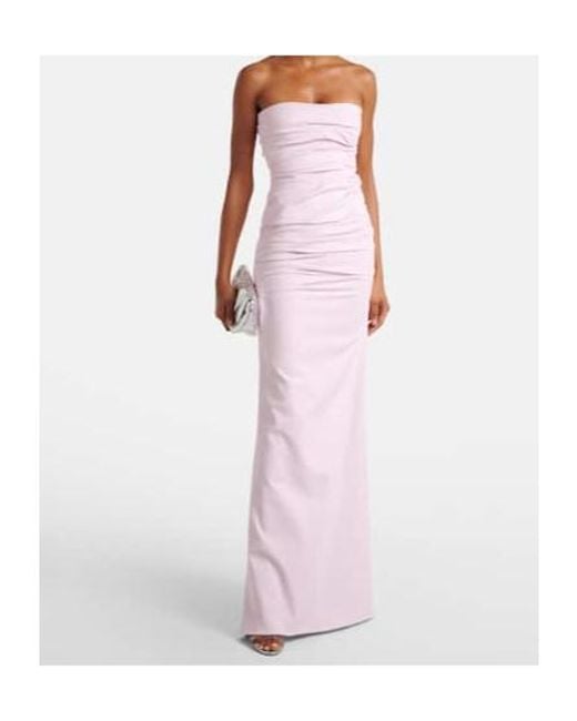 Maticevski Pink Intoxicate Ruched Strapless Gown
