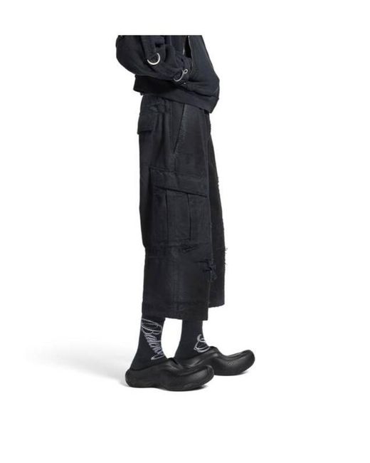 Balenciaga Blue Cropped Cargo Pants for men