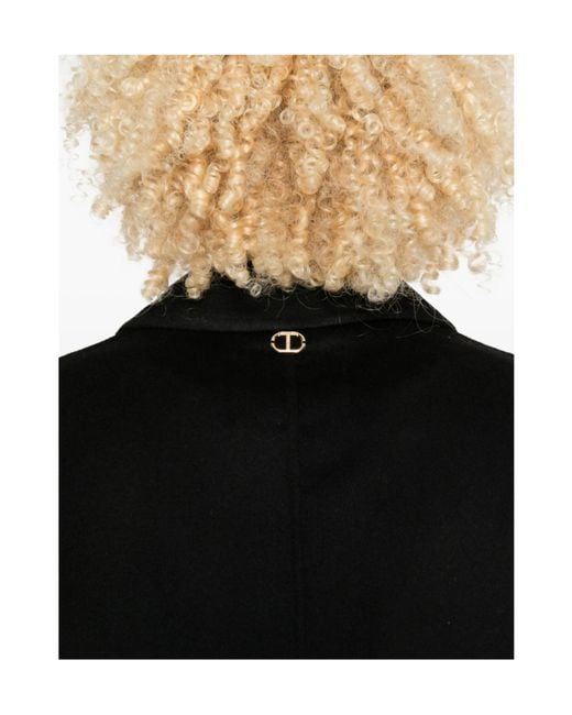 Twinset Black Single-Breasted Coat