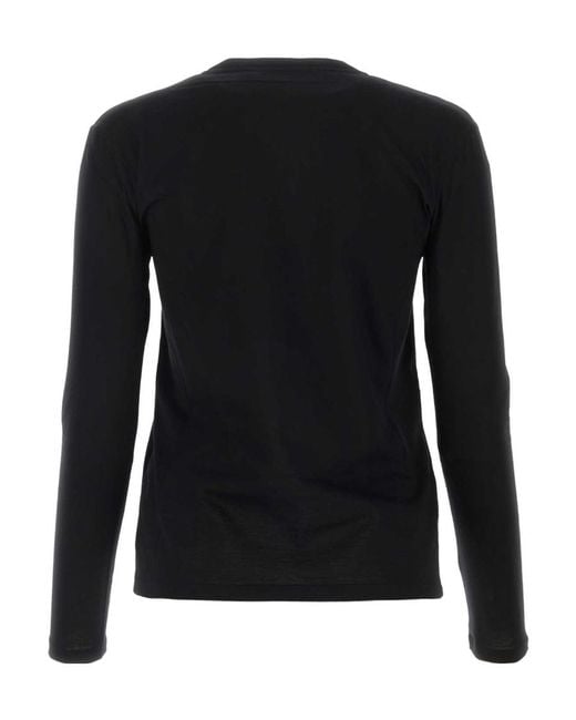 Miu Miu Black Embroidered Cotton T-Shirt
