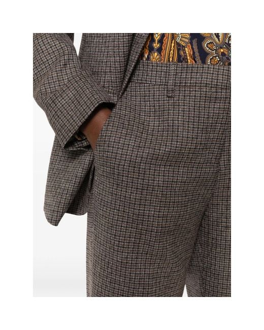 Etro Gray Casual Trousers With Belt Loops