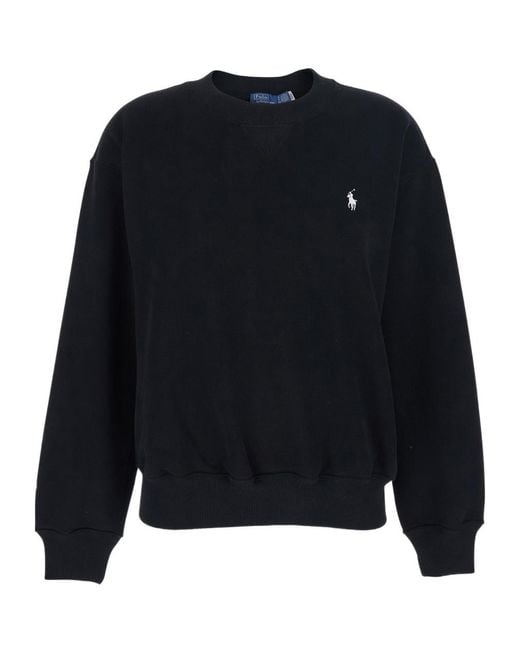 Polo Ralph Lauren Blue Logo Embroidered Crewneck Sweatshirt