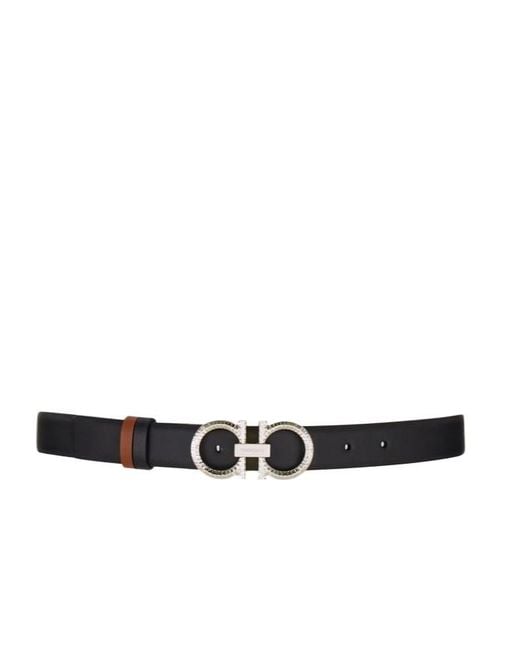 Ferragamo White Ferragamo Gancini Reversible Buckle Belt