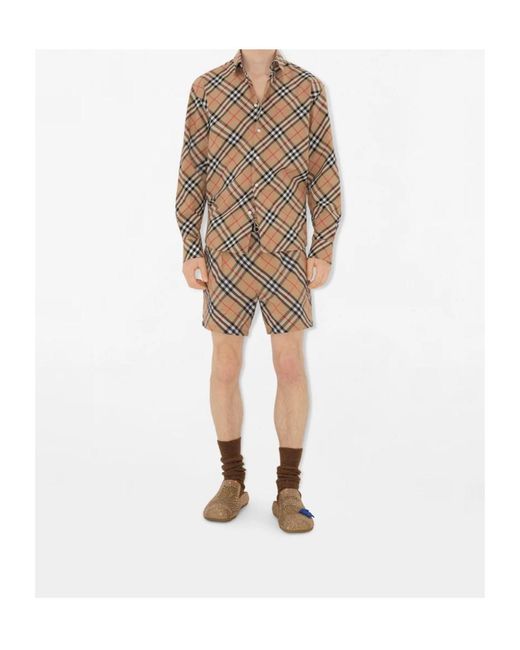 Burberry Multicolor Check Printed Drawstring Swim Shorts for men