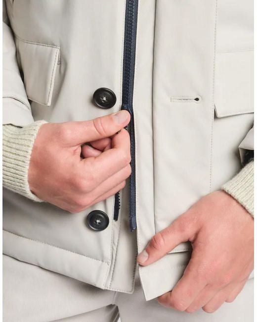 Fay White Padded Hooded Coat for men