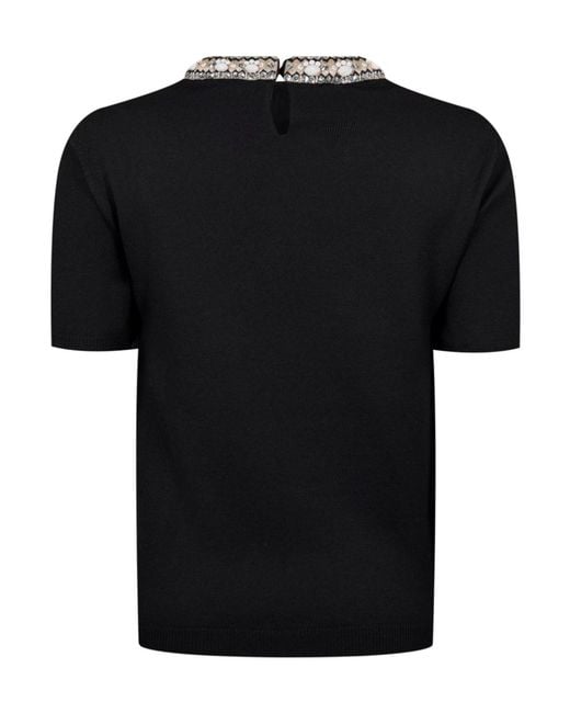Valentino Black Short-Sleeved Sweater