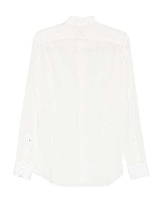 Mazzarelli White Long-Sleeved Shirt for men