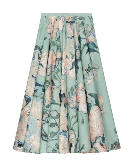 Givenchy Green Long Circular Skirt