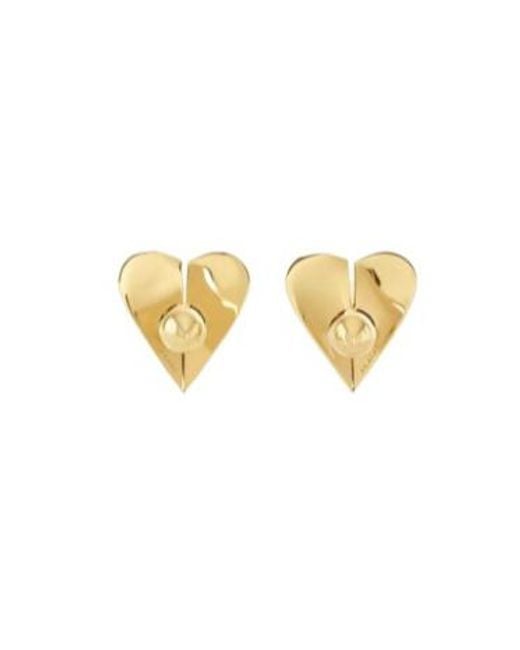 Alaïa Metallic Alaïa Le Coeur Mini Torn Earrings