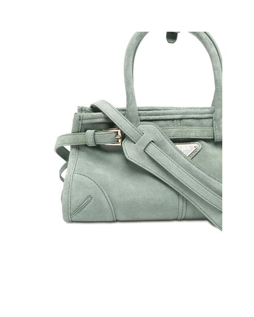 Prada Green Logo-Detail Tote Bag