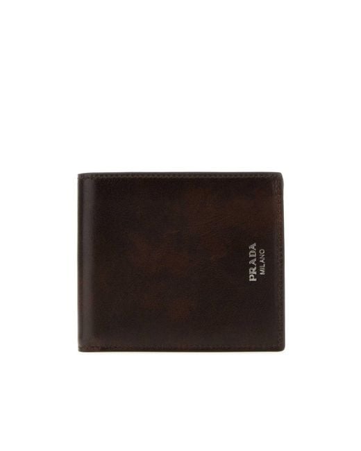 Prada Black Minuteria Bifold Wallet for men