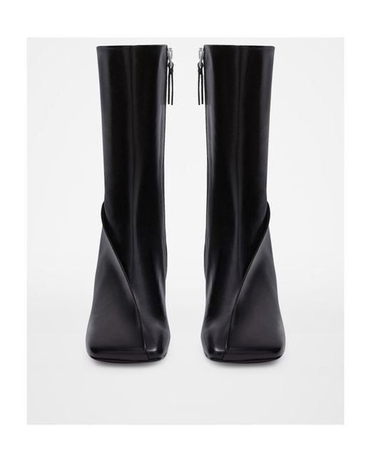 Jil Sander Black Square Toe Leather Boots