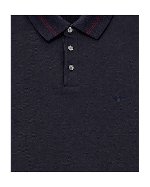 Emporio Armani Blue Short-Sleeved Polo Shirt for men