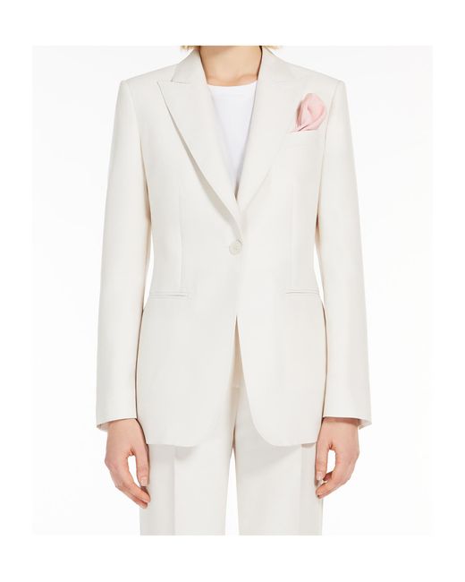 Max Mara White Single-Breasted Long-Sleeved Blazer