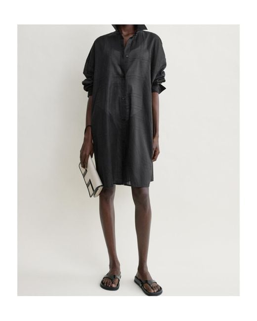 Totême Black Monogram-Patterned Oversized Shirt