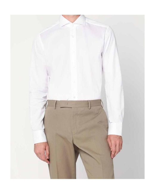 Xacus White Tailored Twill Shirt for men