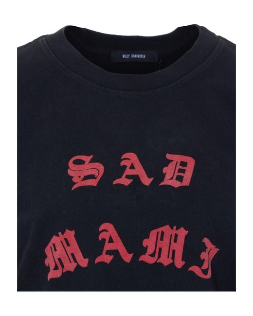 Willy Chavarria Blue Sad Mami Graphic Bodysuit T-Shirt