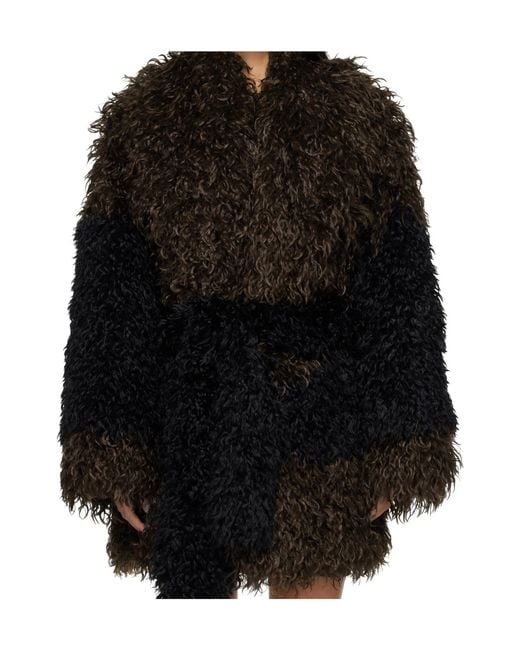 Entire studios Black Faux Fur Coat