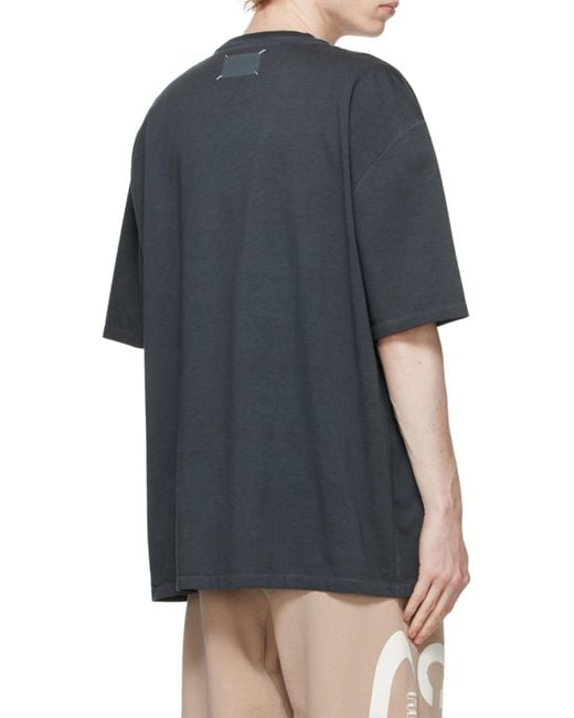Maison Margiela Blue Four-Stitch Oversized T-Shirt for men