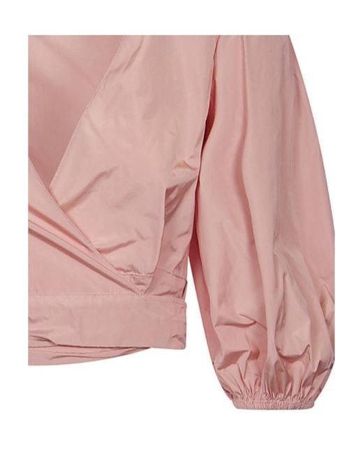 RED Valentino Pink V-Neck Bow-Tie Blouse