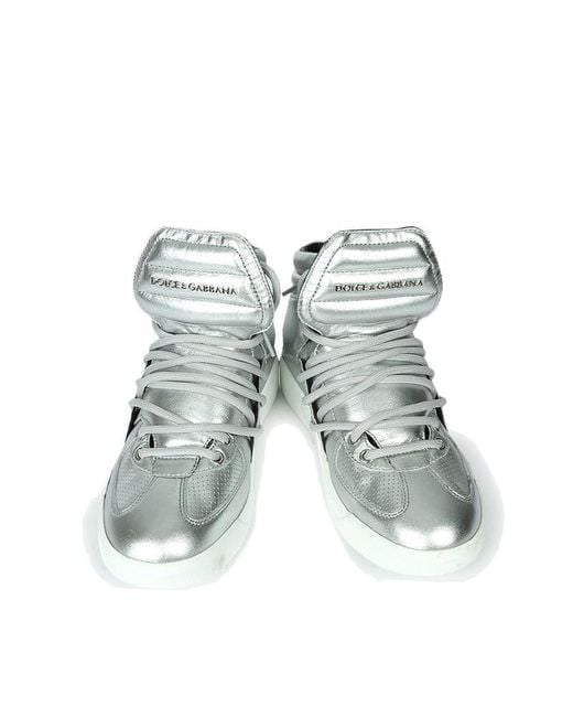 Dolce & Gabbana White Logo-Lacing Casual Sneakers for men