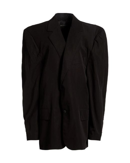 Balenciaga Black Solid-Colored Long Coat