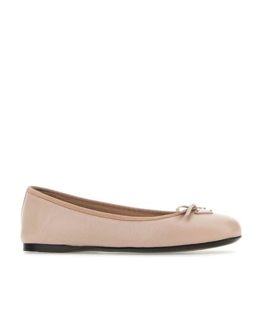 Prada Natural Nappa Leather Ballerinas