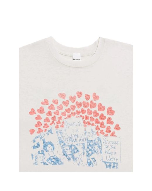 Re/done White Short-Sleeved T-Shirt