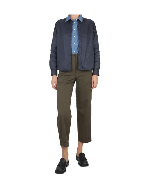 Aspesi Blue Button Padded Shirt Jacket