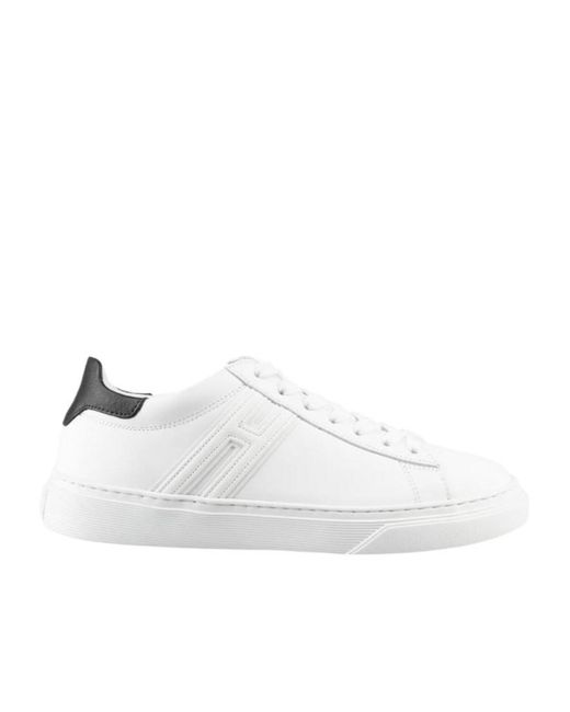 Hogan White Logo Embellished Low-Top Sneakers for men