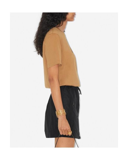 Burberry Brown Equestrian Knight-Printed Crewneck T-Shirt