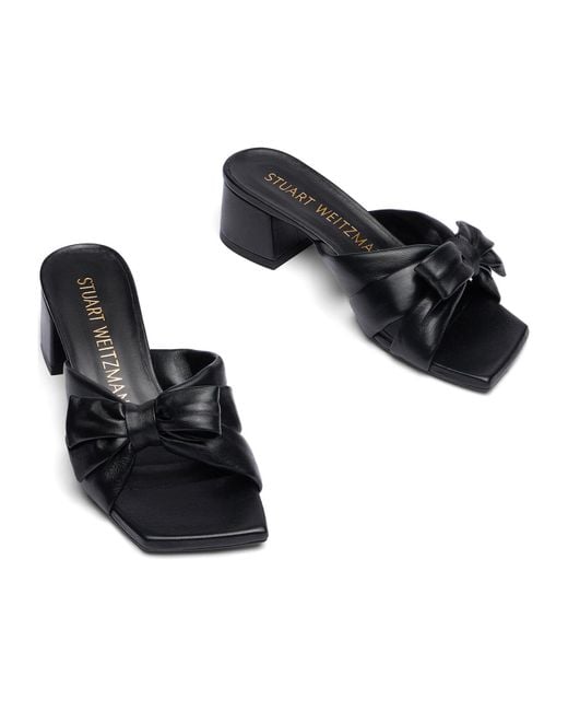 Stuart Weitzman Black Sofia Bow-Tie High-Heeled Sandals