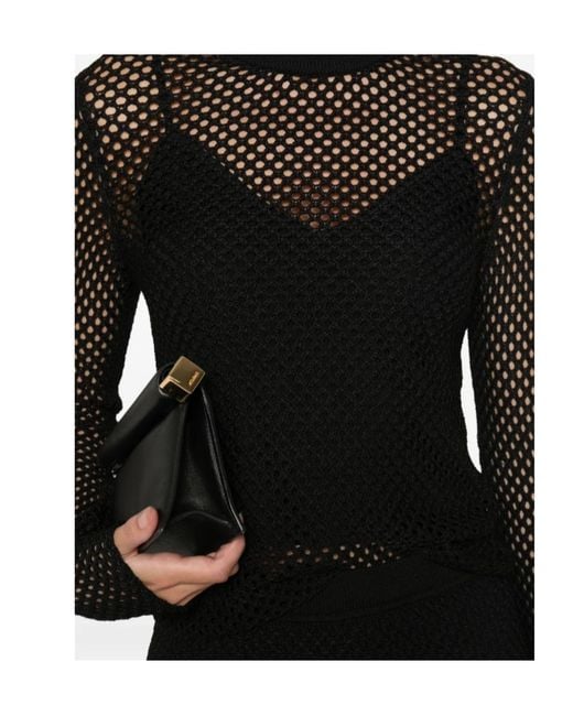 Jonathan Simkhai Black Bexley Mesh Knit Top