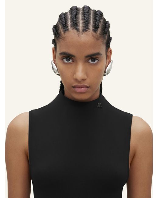Courreges Black Sleeveless Bodysuit
