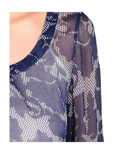 Armani Jeans Blue Printed Pattern Blouse