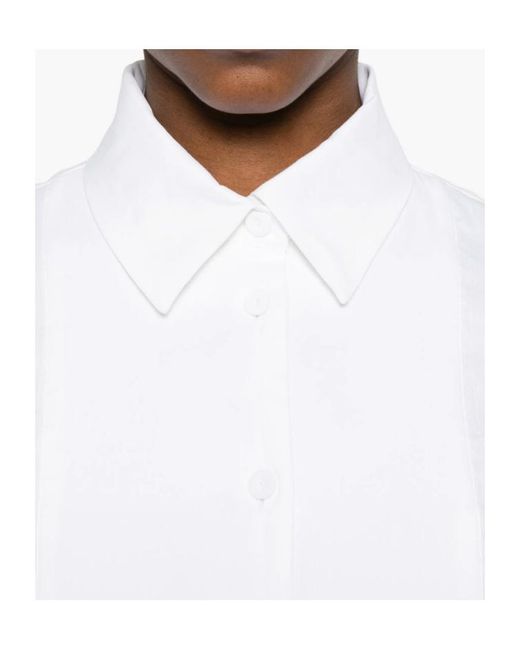 Max Mara White Collared Long-Sleeved Dress