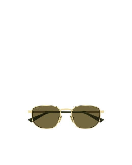 Gucci Green Eyewear Rectangle Frame Sunglasses for men