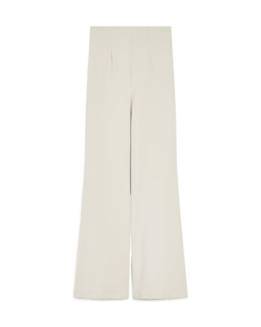 Sportmax White High-Waisted Scuba Jersey Trousers
