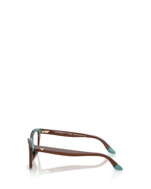 Emporio Armani White Cat-Eye Glasses