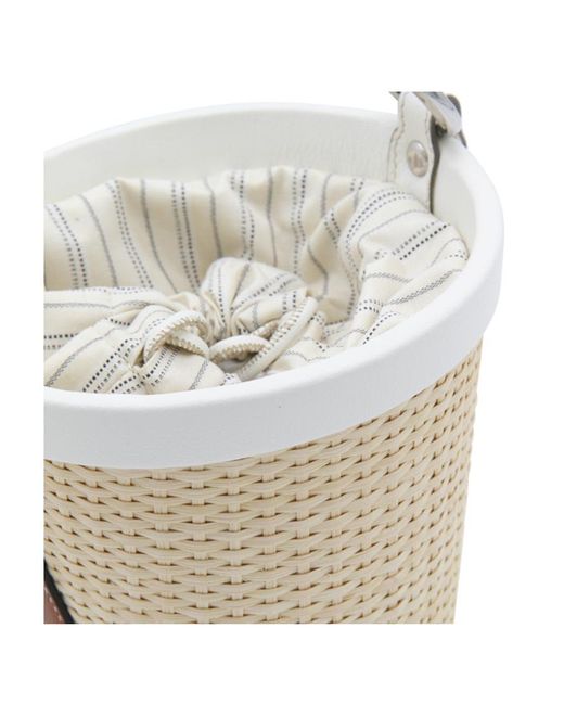 Maison Margiela White Fire Bucket Drawstring Shoulder Bag for men