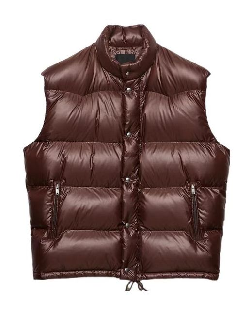 Prada Brown Re-Nylon Down Vest for men