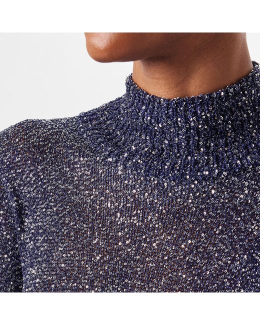 Balenciaga Blue Sequin Knit Maxi Dress