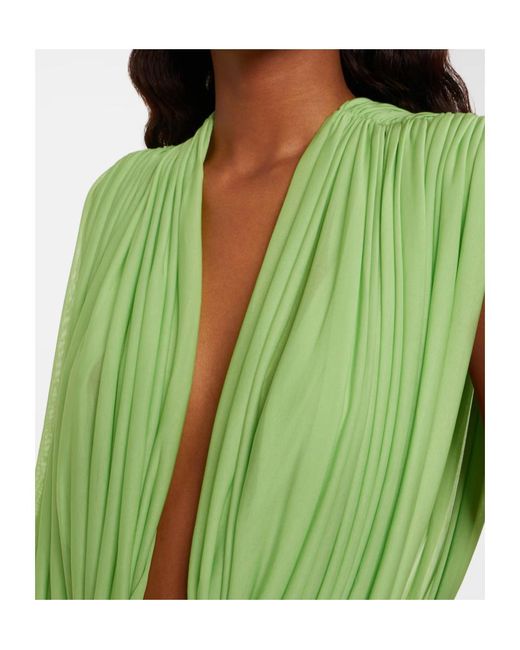 Christopher Esber Green Ripple Draped Jersey Top