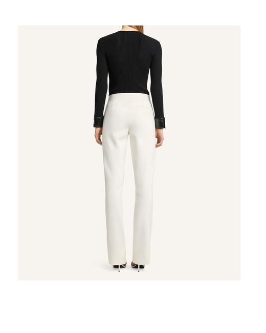 Courreges Black Courrèges Ribbed Eco Leather-Trim Cardigan