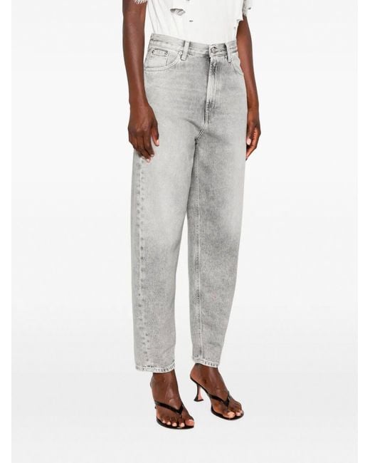 Dondup Gray Bessie Logo Patch Jeans