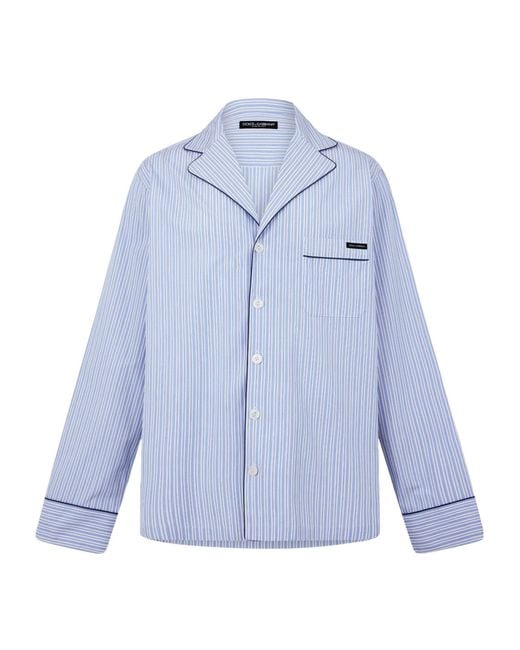 Dolce & Gabbana Blue Casual Long-Sleeve Shirt for men