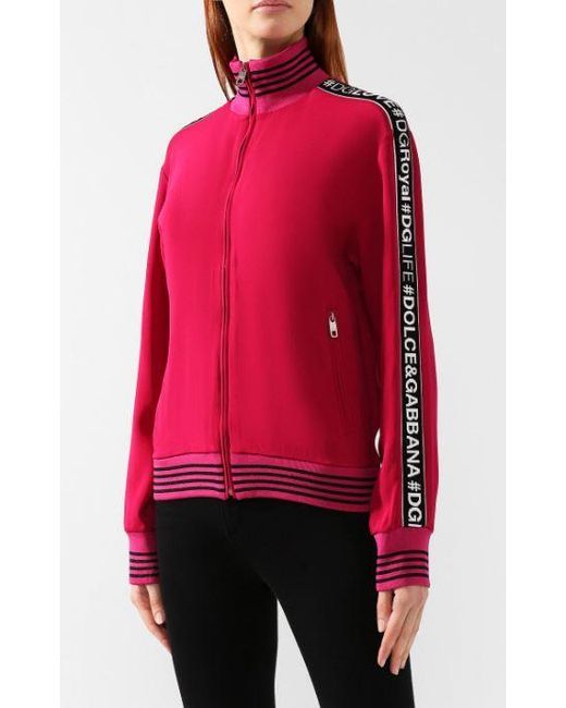 Dolce & Gabbana Red Long-Sleeved Zipper Sweatshirt