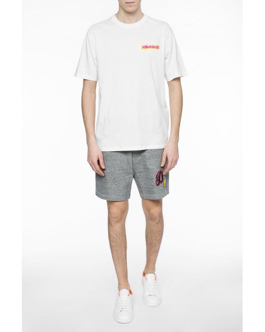 DSquared² Gray Elastic Waist-Edge Shorts for men
