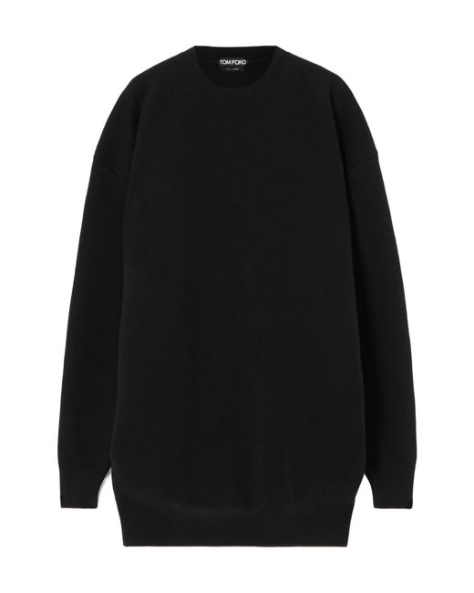 Tom Ford Black Round-Neck Cashmere Mini Dress