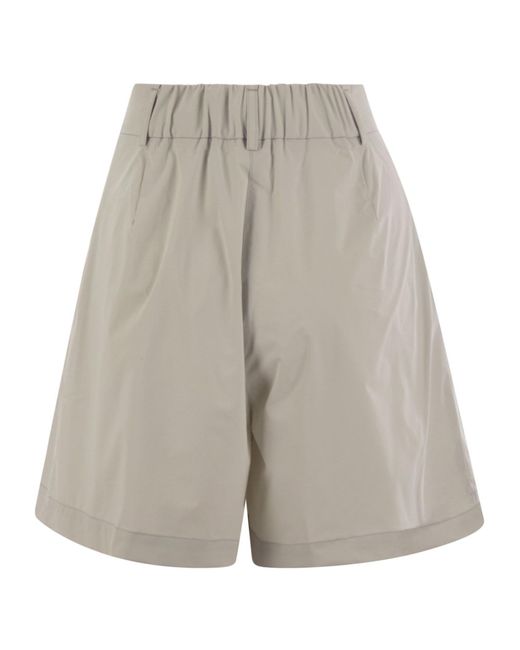Herno Gray Pleated Detail Shorts